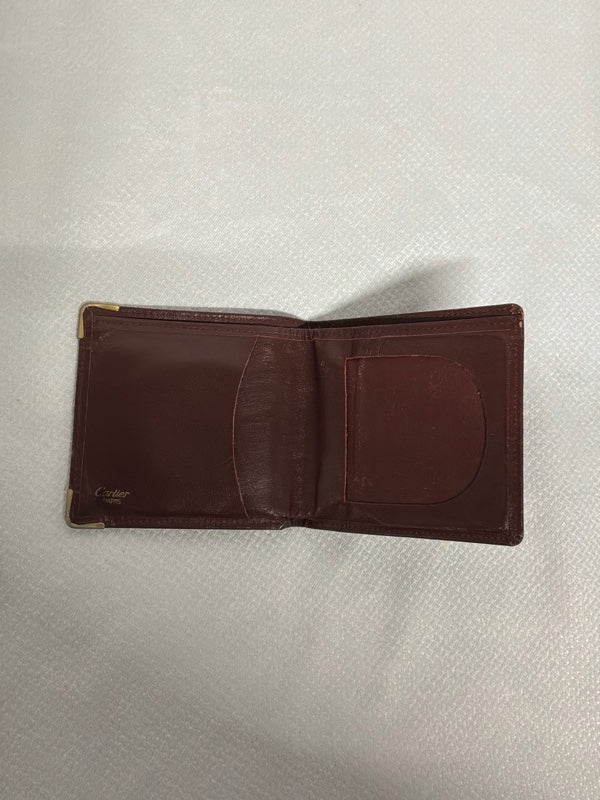 Cartier Must de Cartier Bifold Wallet, Burgundy Leather – Shows Wear
