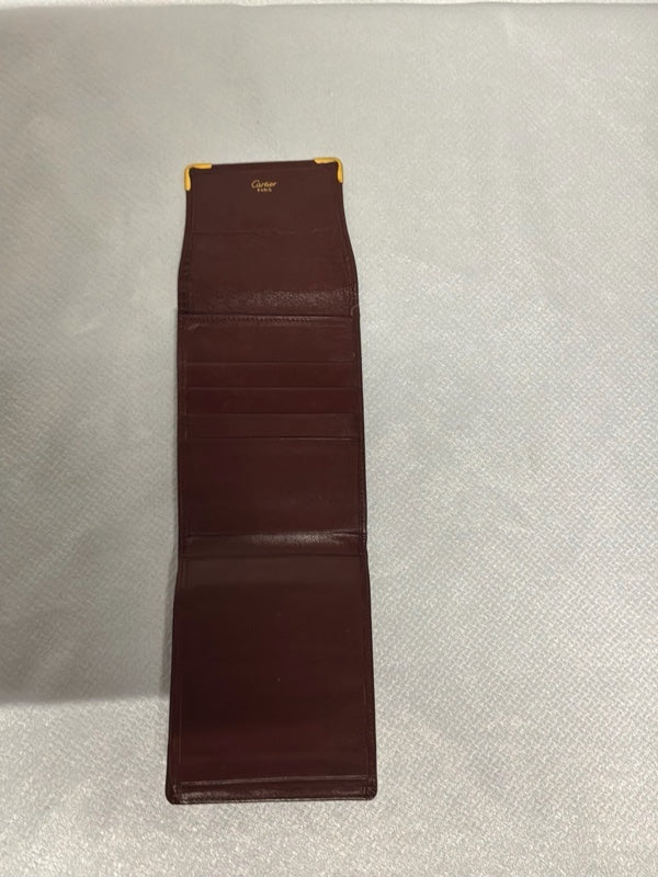 Cartier Burgundy Leather Card Holder – Shows Wear