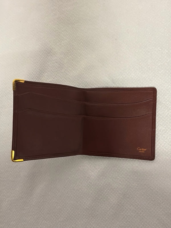 Cartier Bifold Wallet, Burgundy Leather – Shows Wear