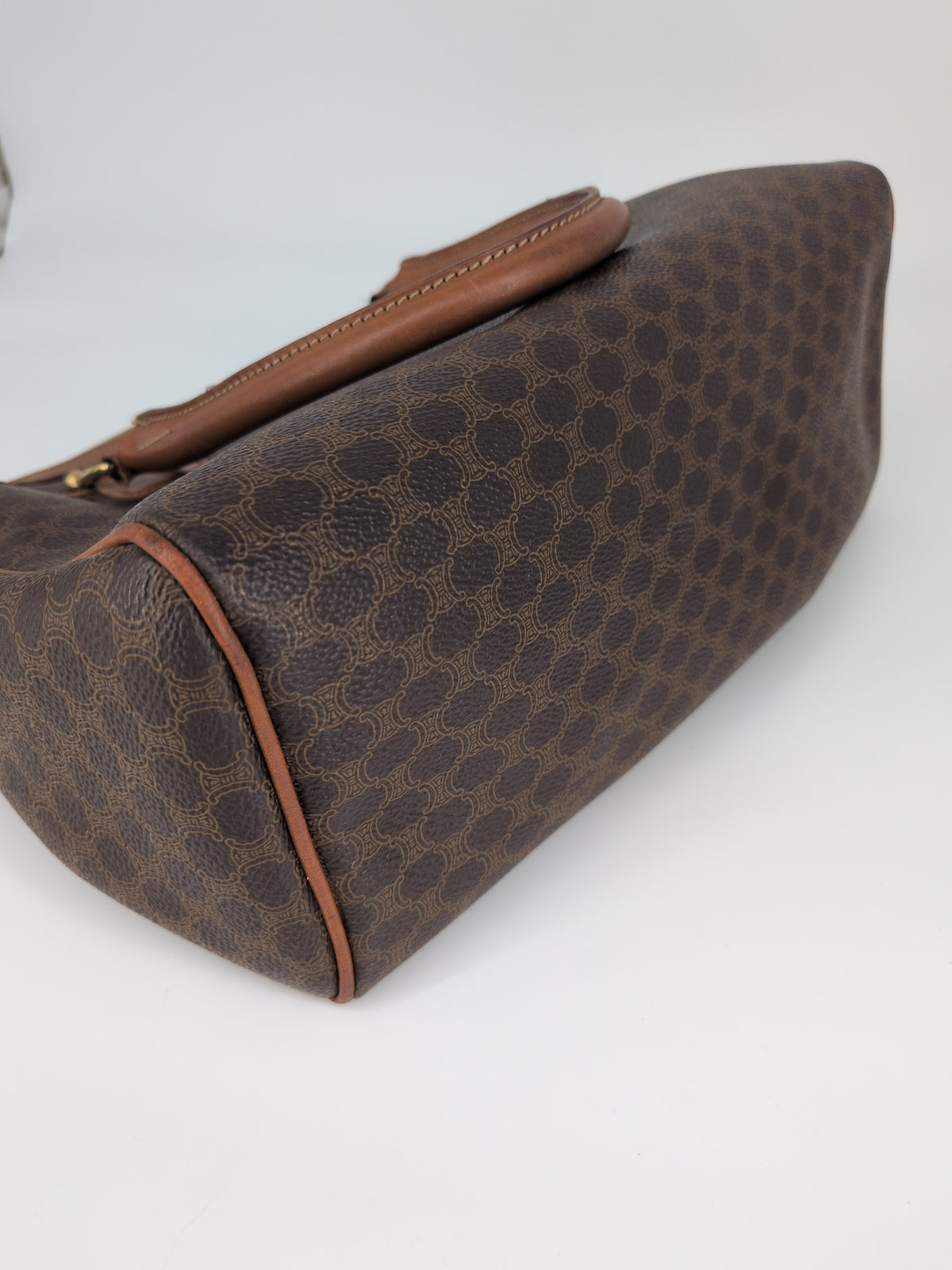 Celine Vintage Macadam Top Handle Satchel – Brown & Tan