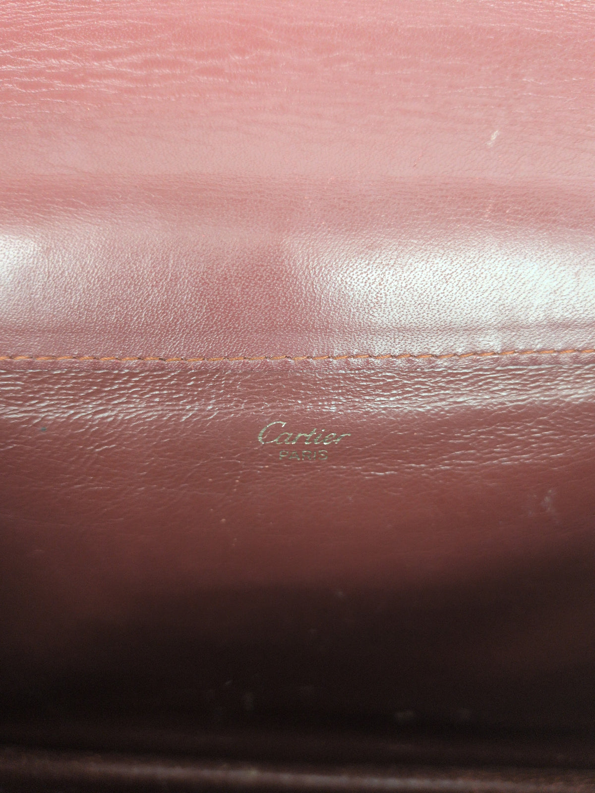 Les Must de Cartie Vintage Bordeaux Leather Flap Clutch