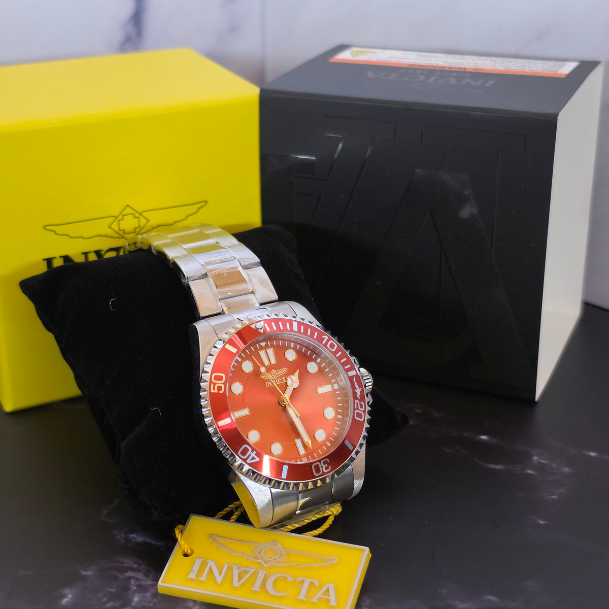 Invicta Pro Diver Quartz Orange Dial Stainless Steel Men’s Watch (Ref. 30413)