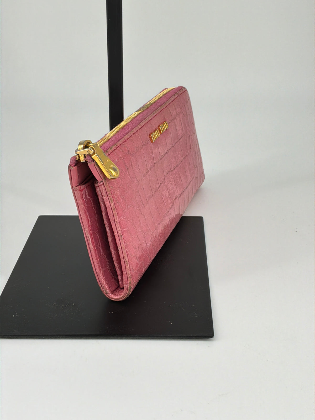 Miu Miu Continental Wallet – Pink Leather