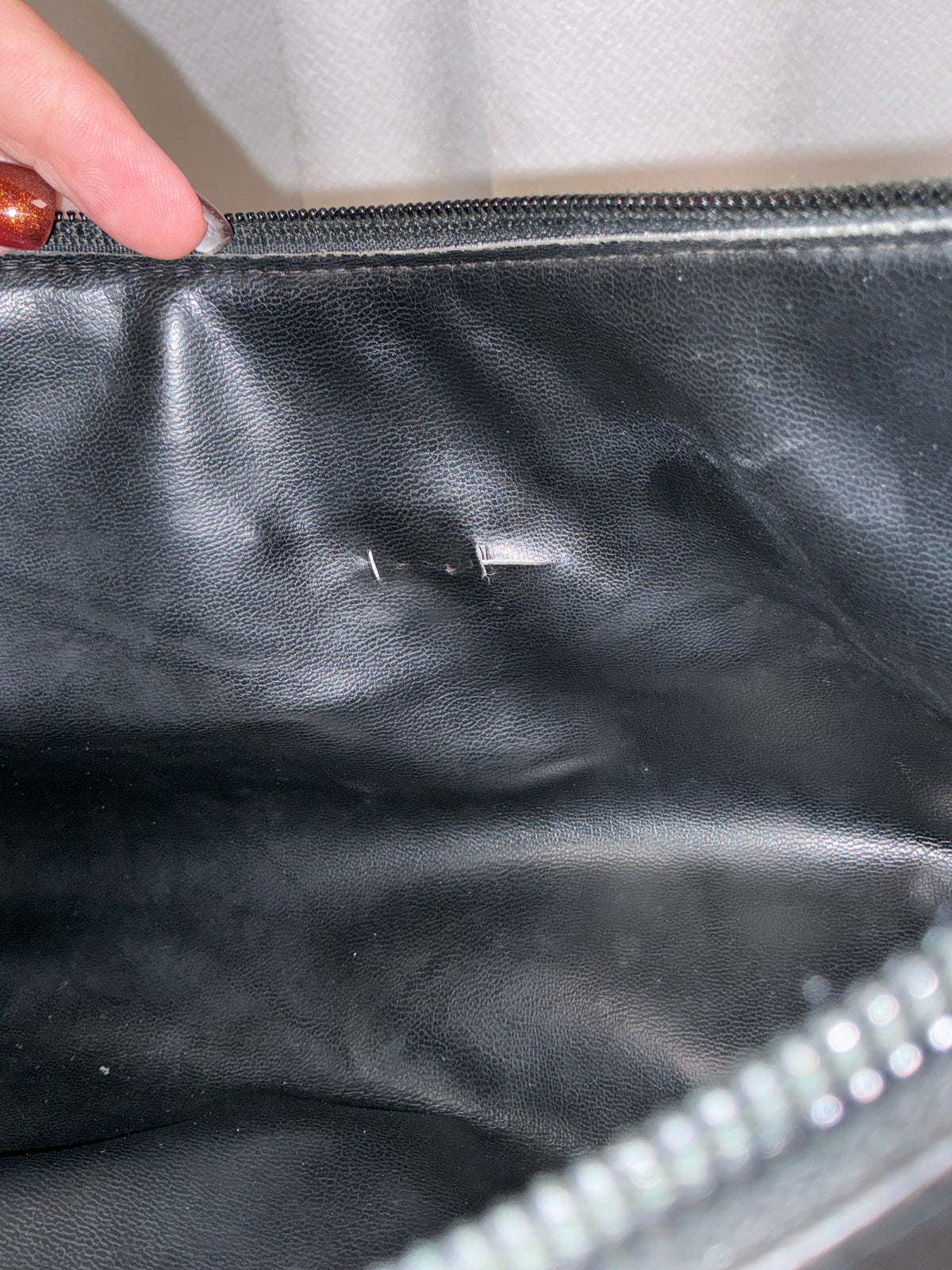 Fendi Vintage Black Leather & Abstract Print Canvas Clutch