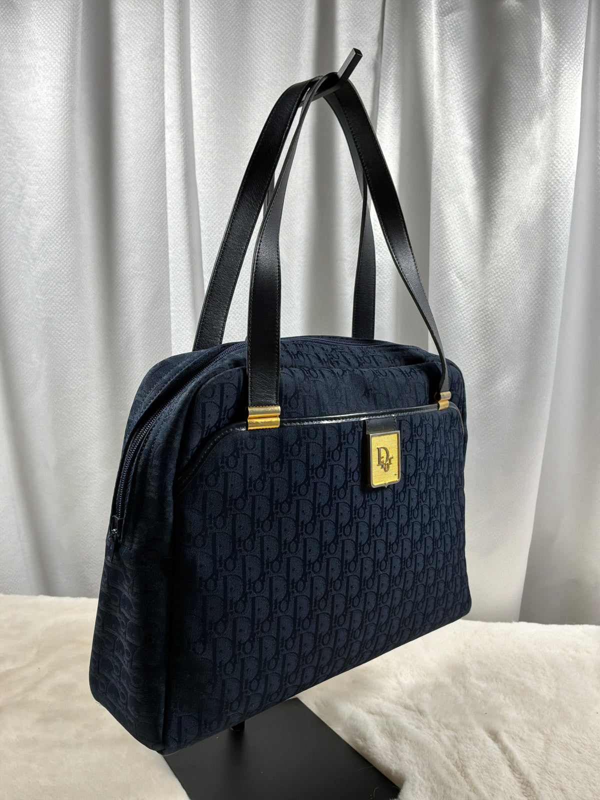 Christian Dior Vintage Diorissimo Trotter Canvas Shoulder Bag/Handbag