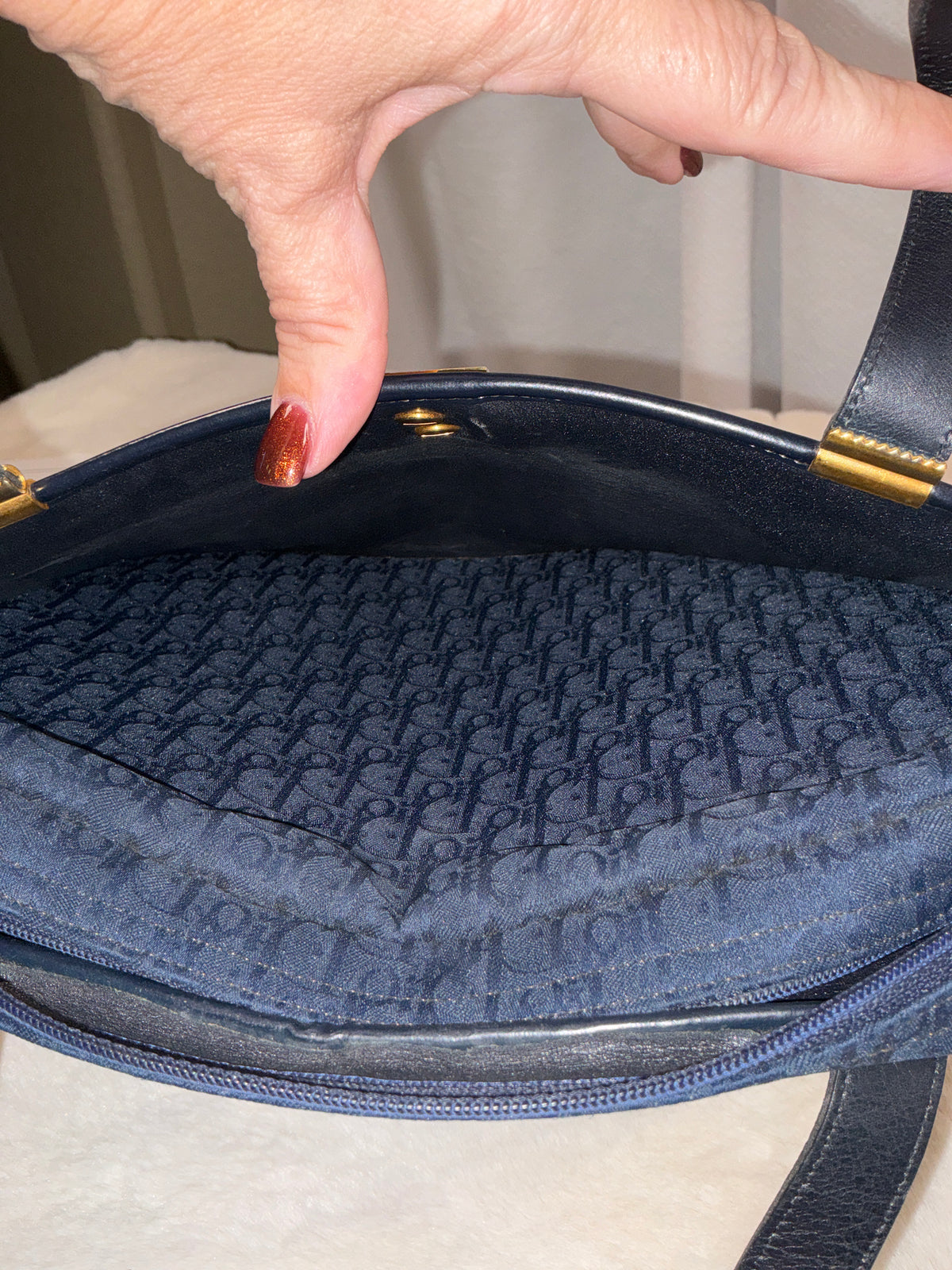 Christian Dior Vintage Diorissimo Trotter Canvas Shoulder Bag/Handbag
