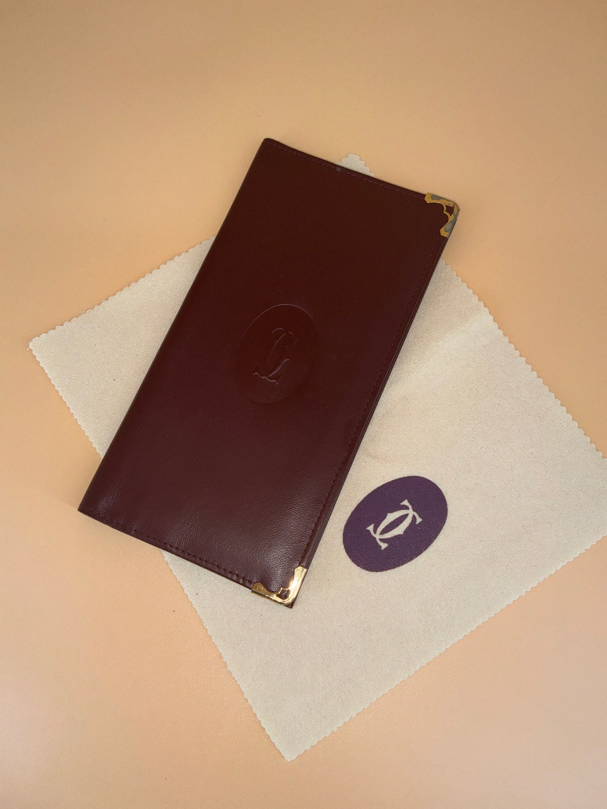 Must de Cartier Long Wallet – Vintage Burgundy Calfskin with Original Box