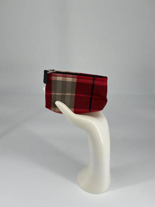 Burberry Vintage Check Coated Canvas Zip Coin Pouch – Beige & Red