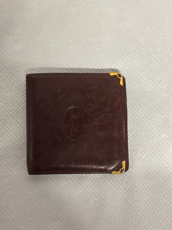 Cartier Bifold Wallet, Burgundy Leather – Shows Wear