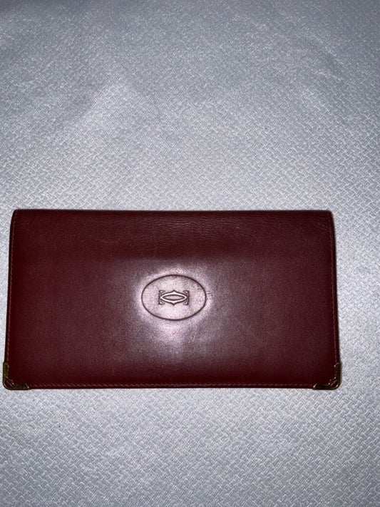 Cartier Burgundy Leather Long Wallet – Worn