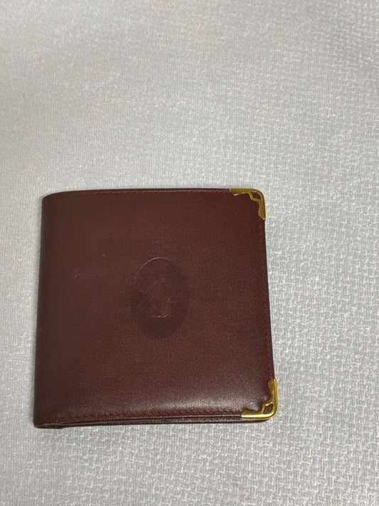 Cartier Bifold Wallet, Burgundy Leather – Excellent