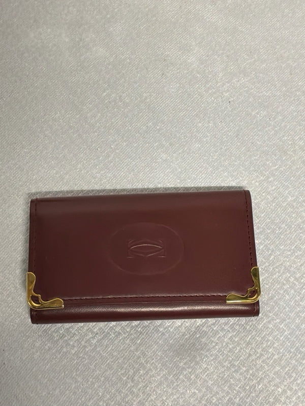 Cartier Must de Cartier Card Holder, Burgundy Leather – Like New