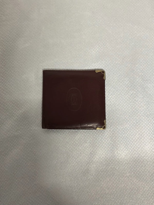 Cartier Must de Cartier Bifold Wallet, Burgundy Leather – Shows Wear