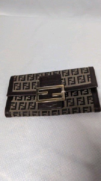 Fendi Zucca Monogram Continental Wallet – Shows Wear