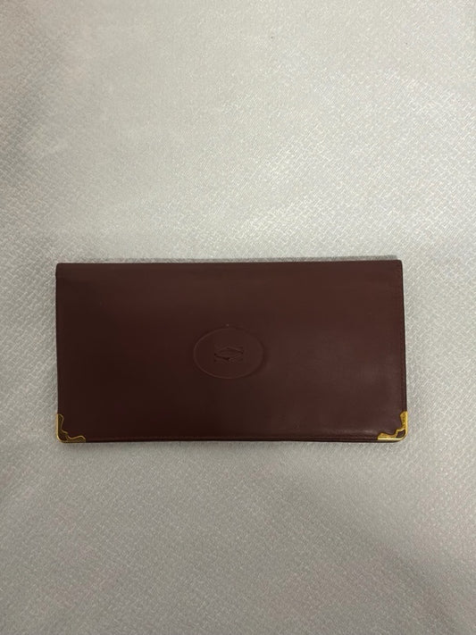 Cartier Burgundy Leather Long Wallet