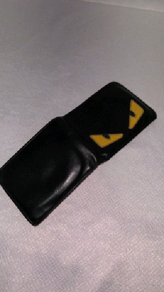 Fendi Monster Bifold Wallet, Black Leather – Shows Wear