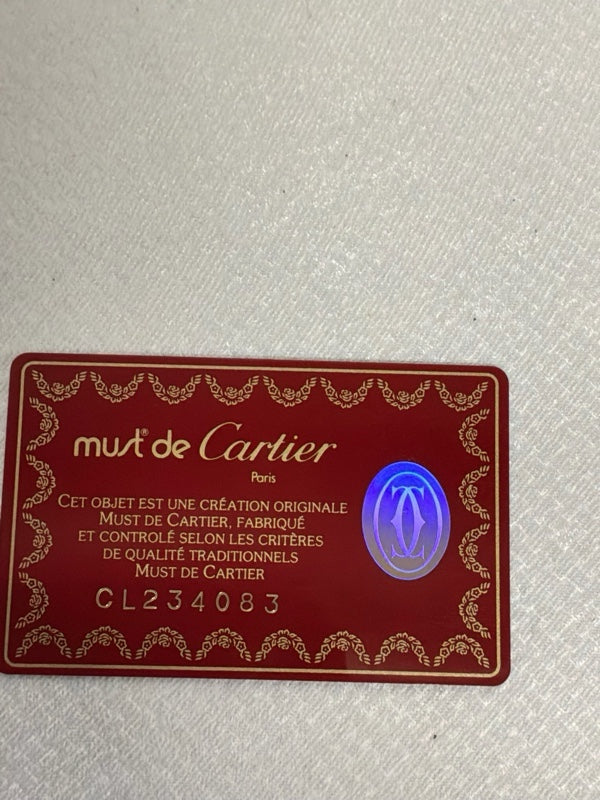 Cartier Must de Cartier Card Holder, Burgundy Leather – Like New