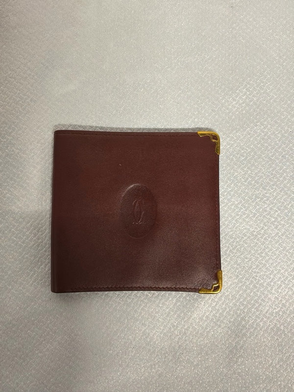Cartier Bifold Wallet, Burgundy Leather – Shows Wear