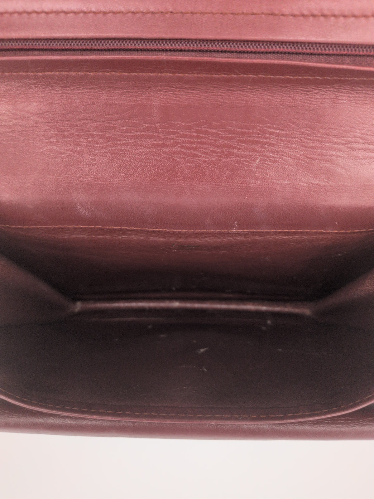 Les Must de Cartie Vintage Bordeaux Leather Flap Clutch