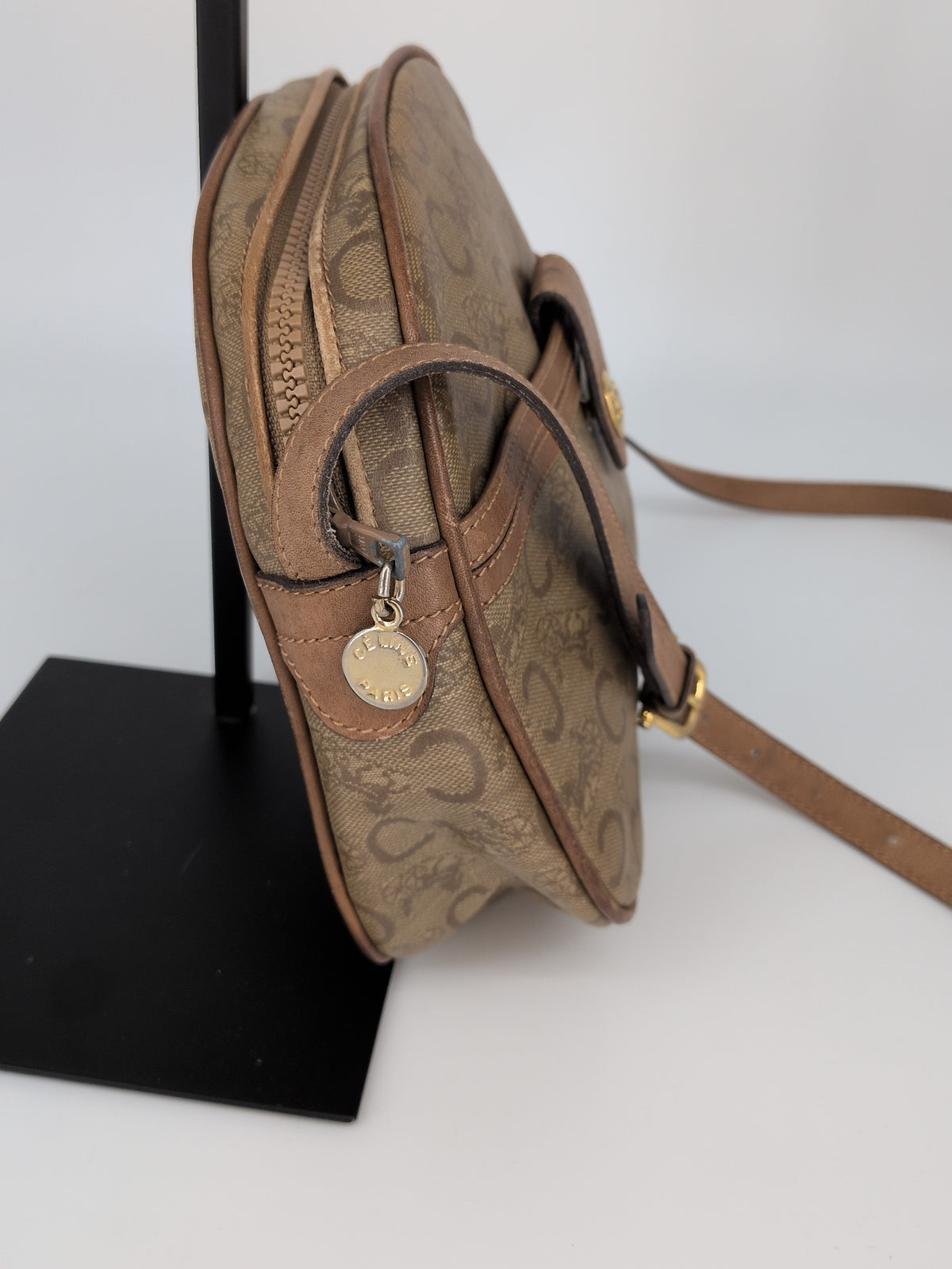 Celine Vintage Macadam Shoulder Bag – Brown & Tan