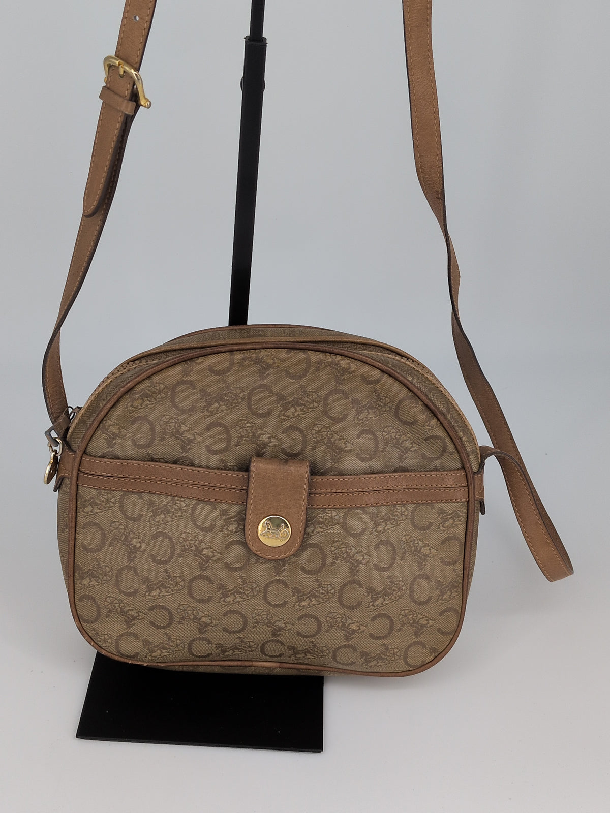 Celine Vintage Macadam Shoulder Bag – Brown & Tan