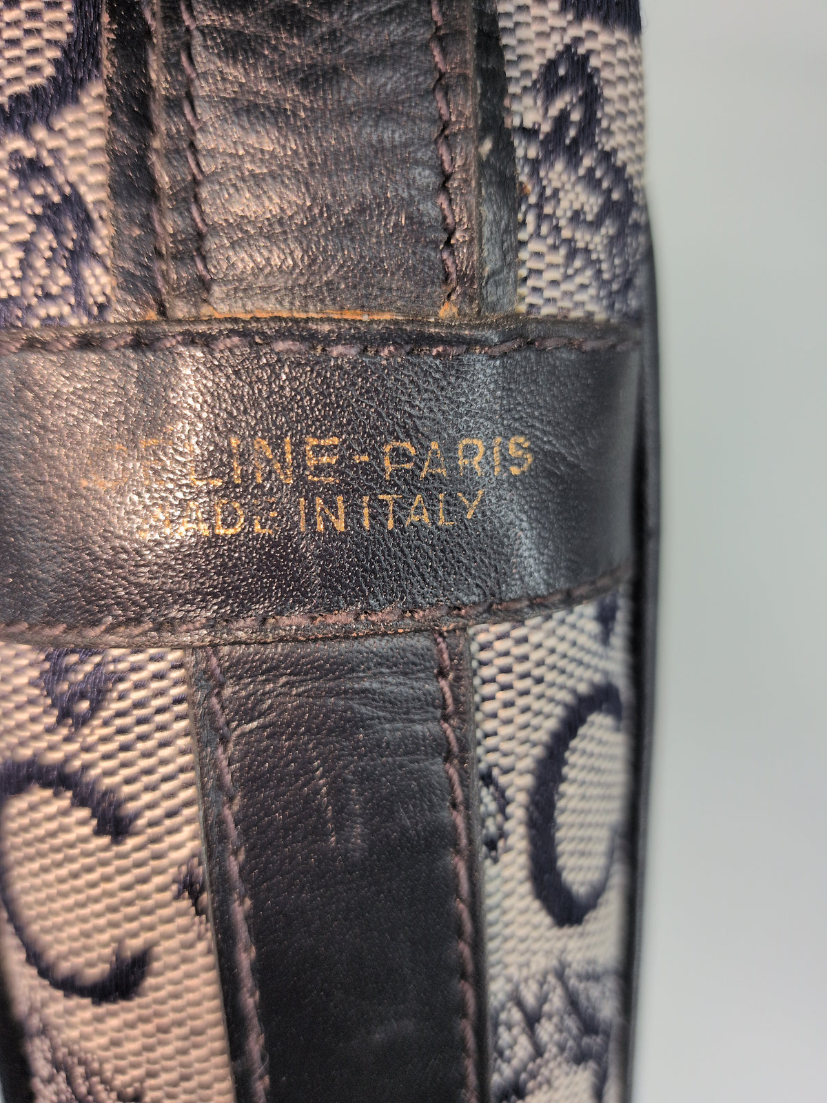 Celine Vintage C Macadam Top Handle Satchel – Grey & Black