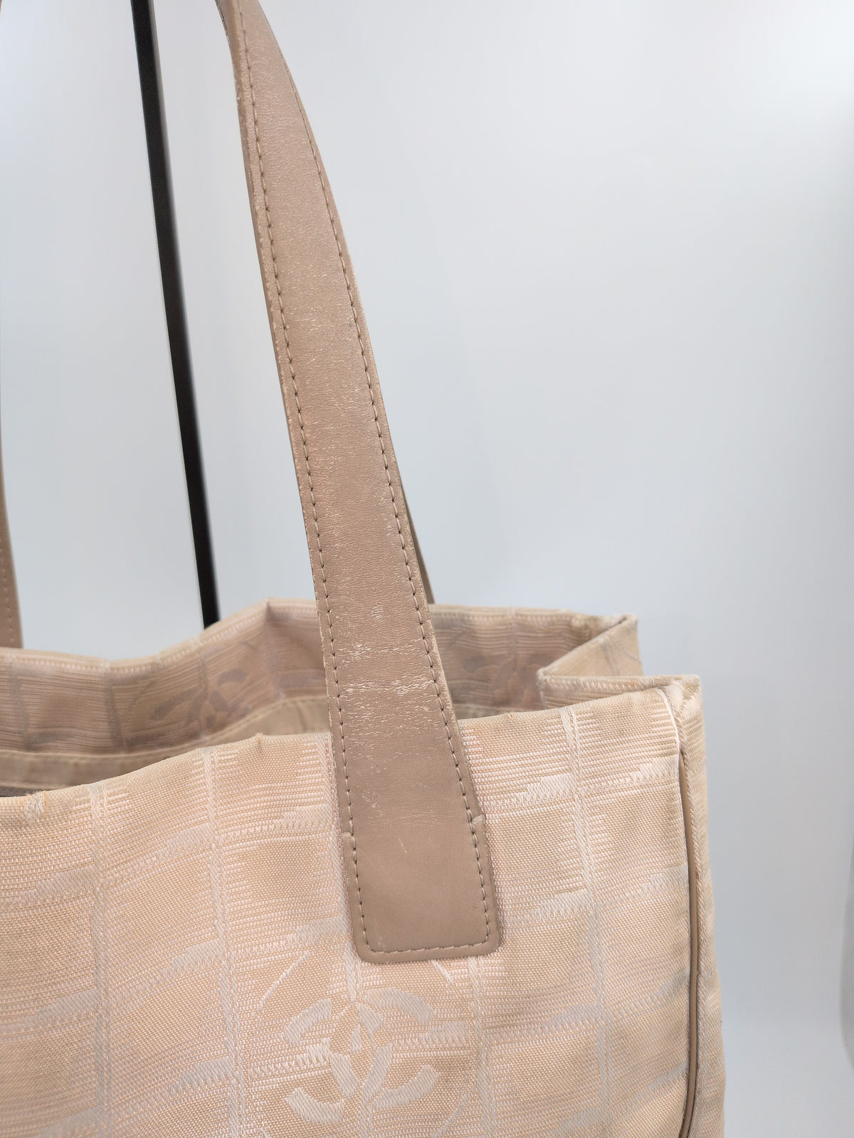Chanel Vintage Small Canvas & Leather Tote Bag – Tan