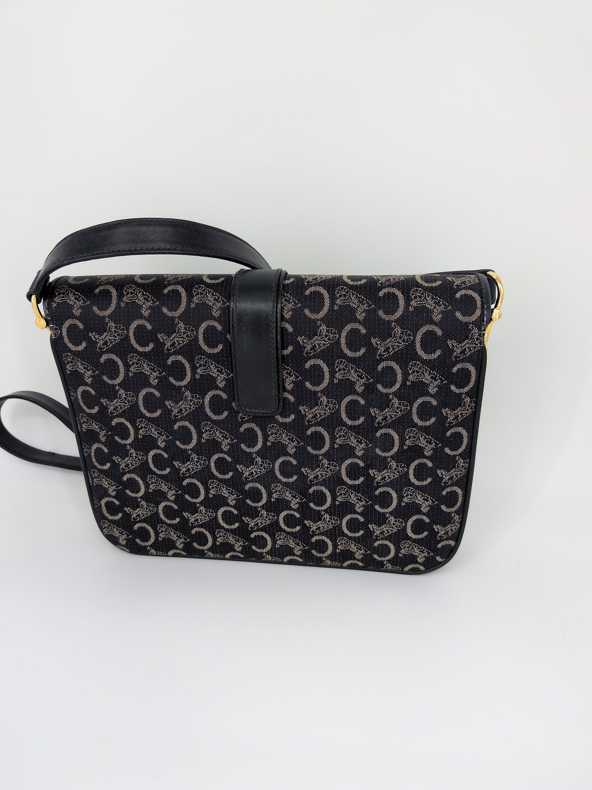 Celine Vintage Leather Crossbody Bag – Black