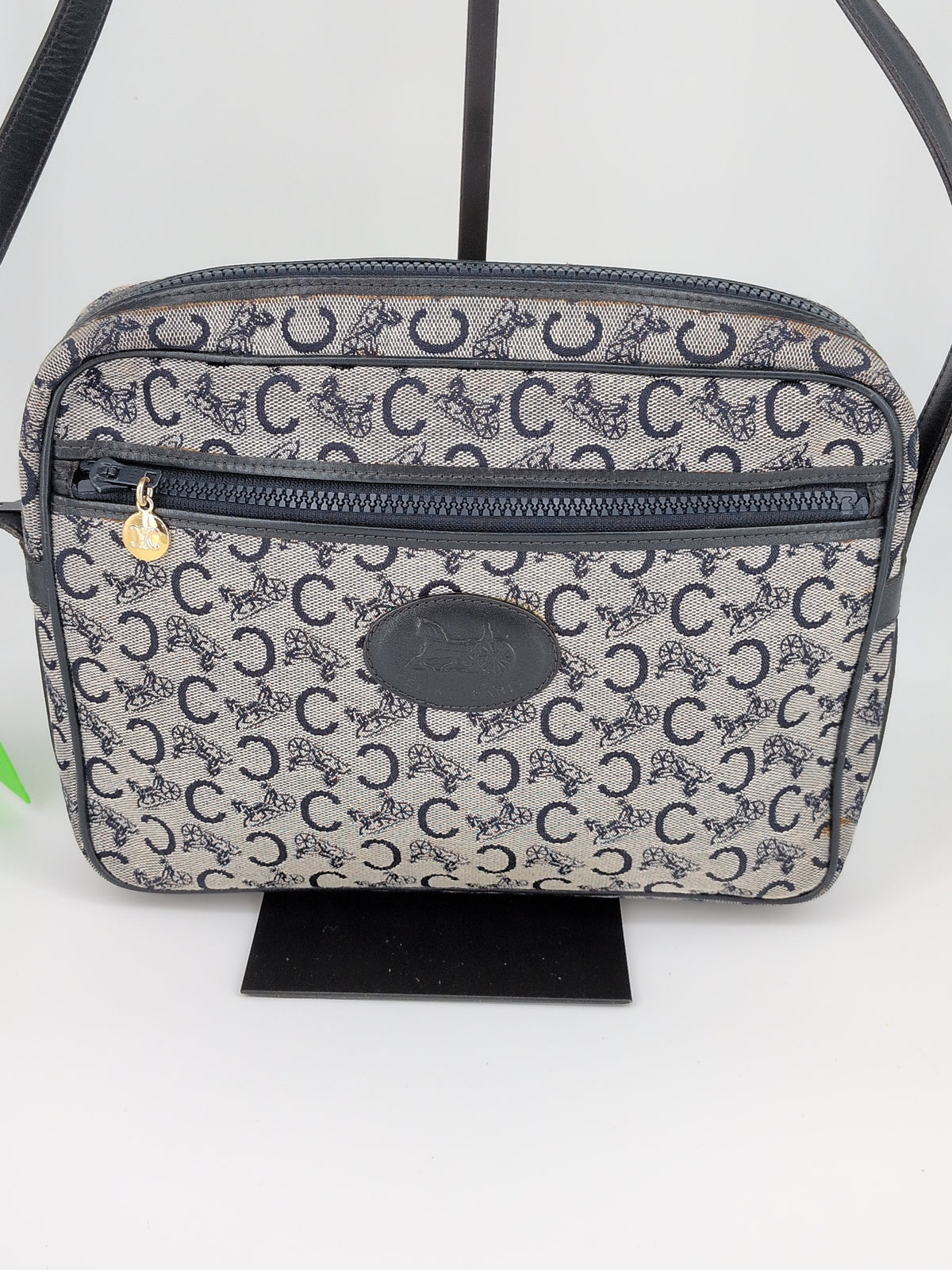 Celine Vintage C Macadam Top Handle Satchel – Grey & Black