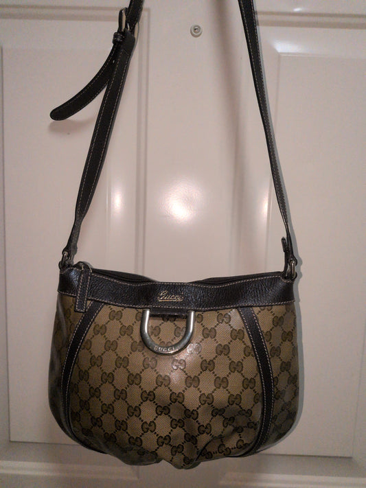 Gucci Abbie GG Monogram Canvas Shoulder Bag – Brown & Gold
