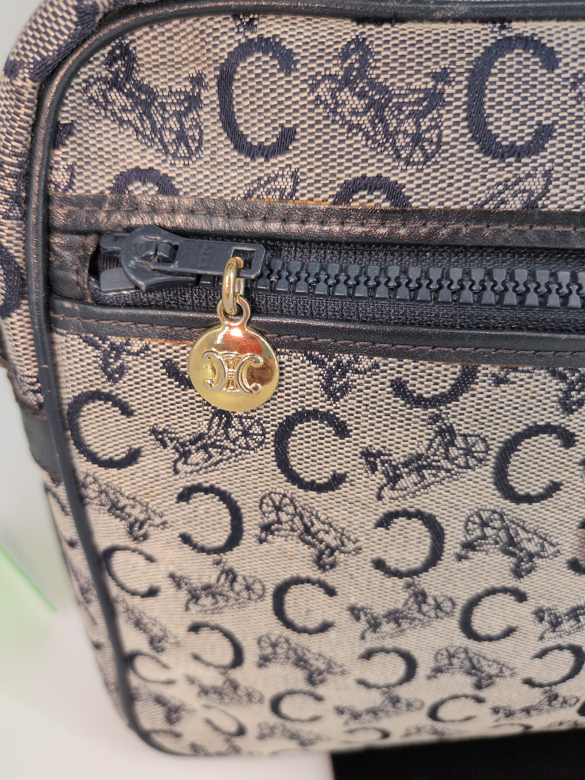 Celine Vintage C Macadam Top Handle Satchel – Grey & Black