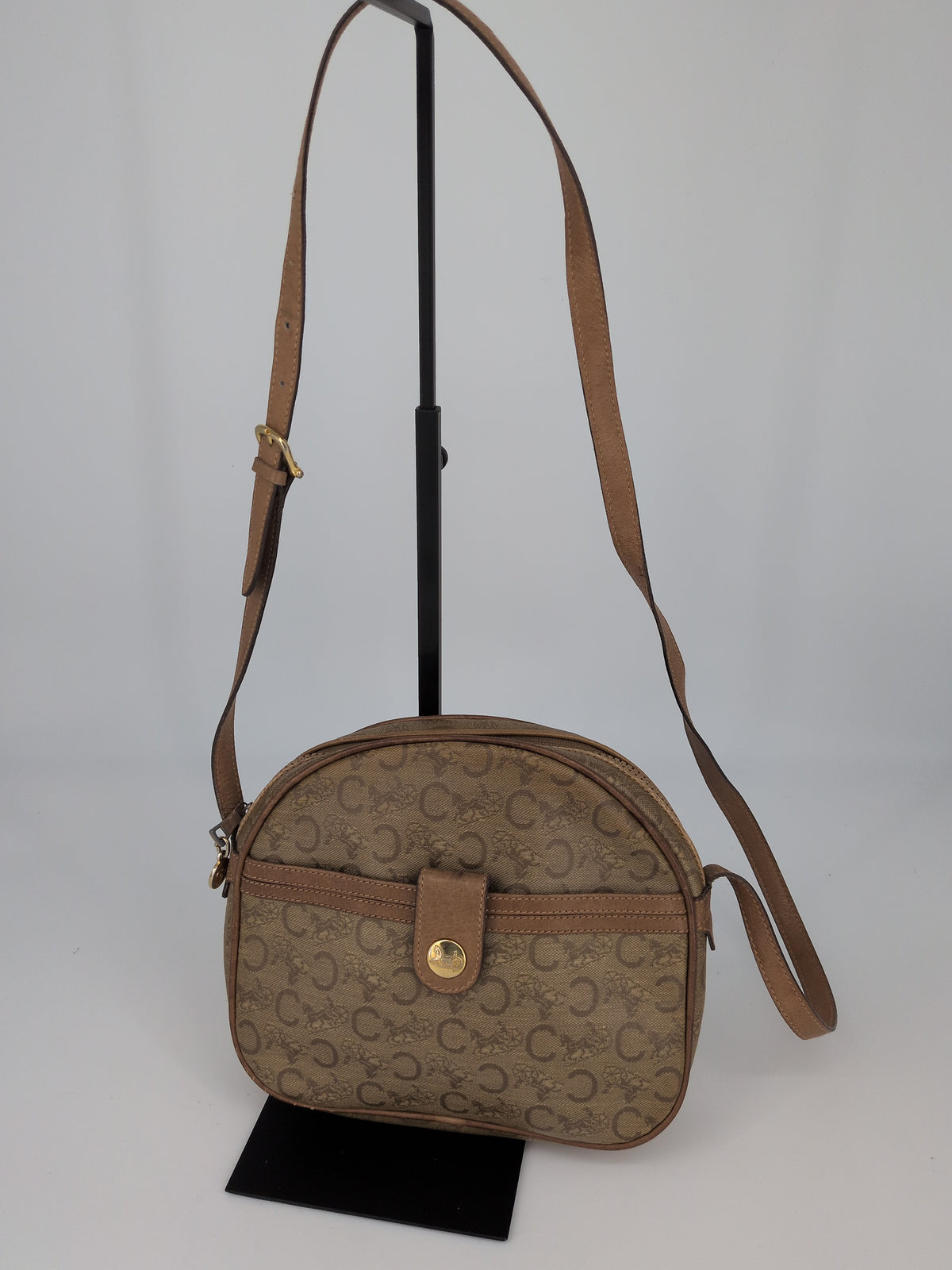 Celine Vintage Macadam Shoulder Bag – Brown & Tan