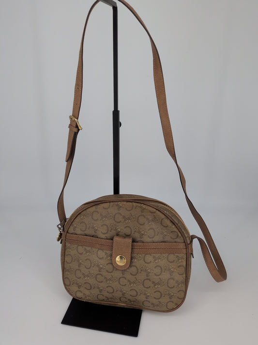 Celine Vintage Macadam Shoulder Bag – Brown & Tan