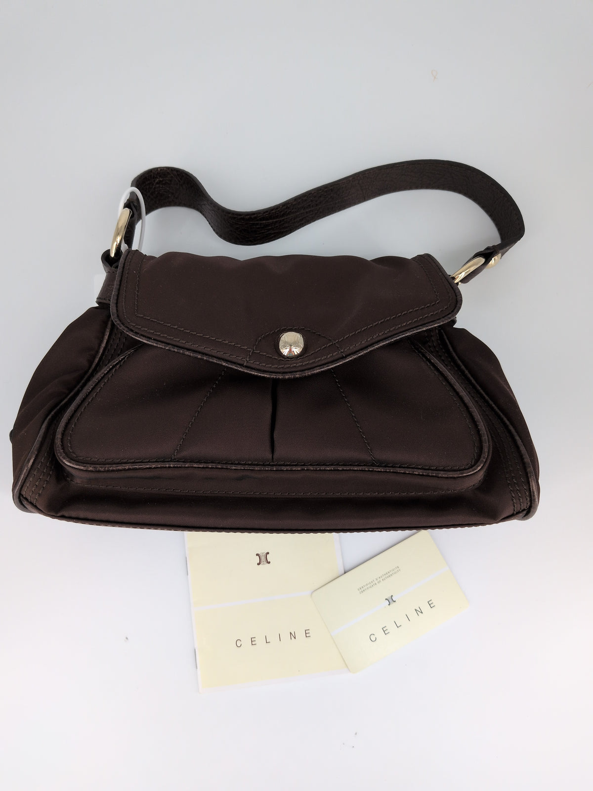 Celine Vintage Leather Flap Shoulder Bag – Black & Gold