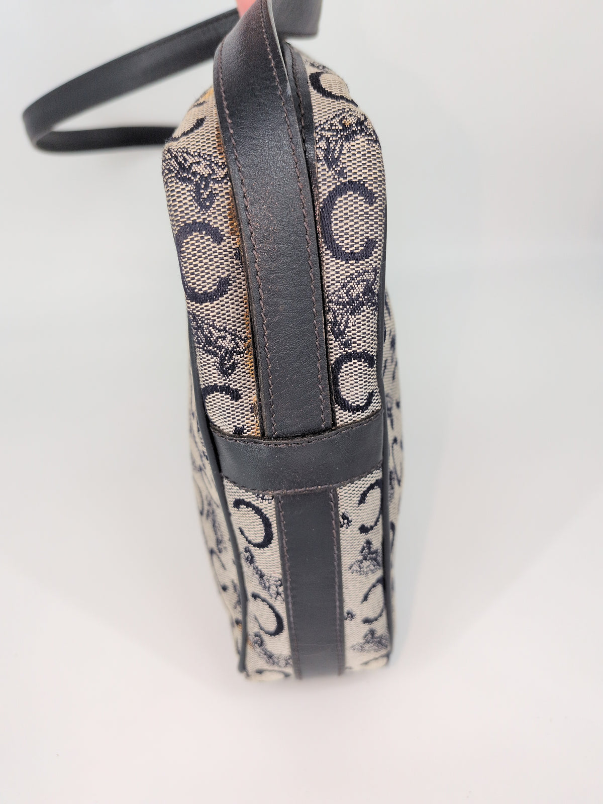 Celine Vintage C Macadam Top Handle Satchel – Grey & Black