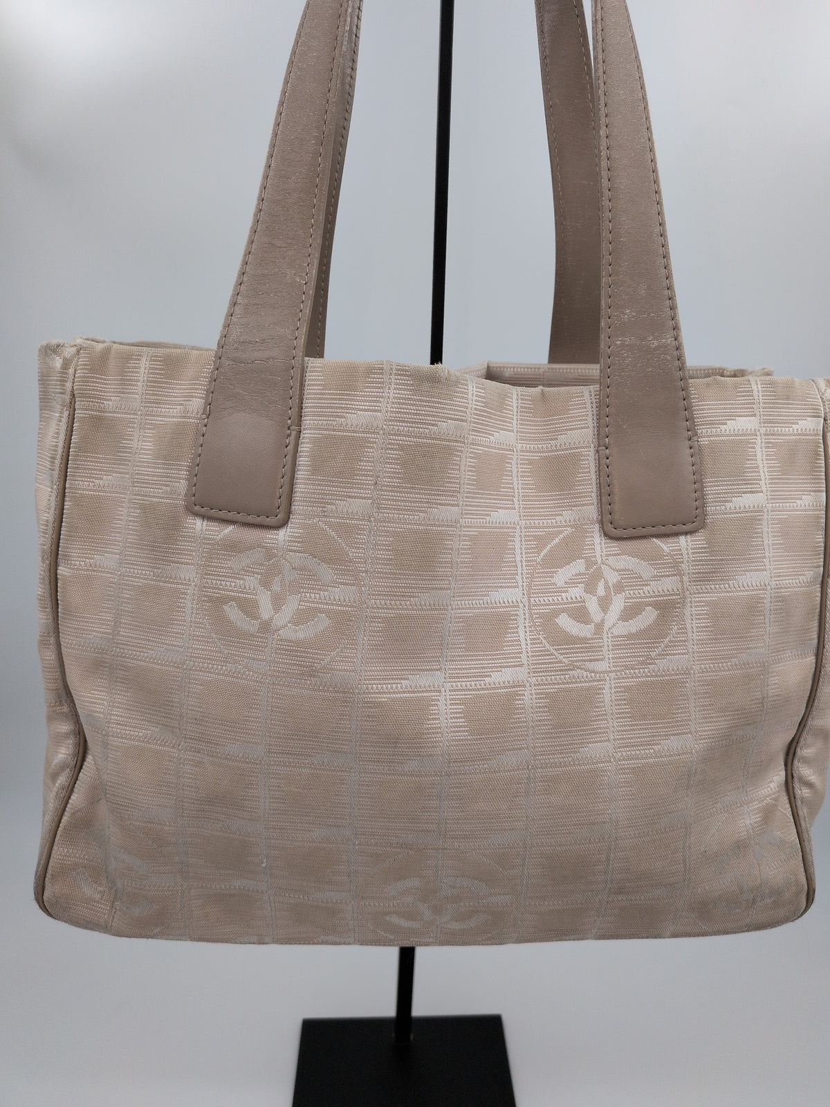 Chanel Vintage Small Canvas & Leather Tote Bag – Tan
