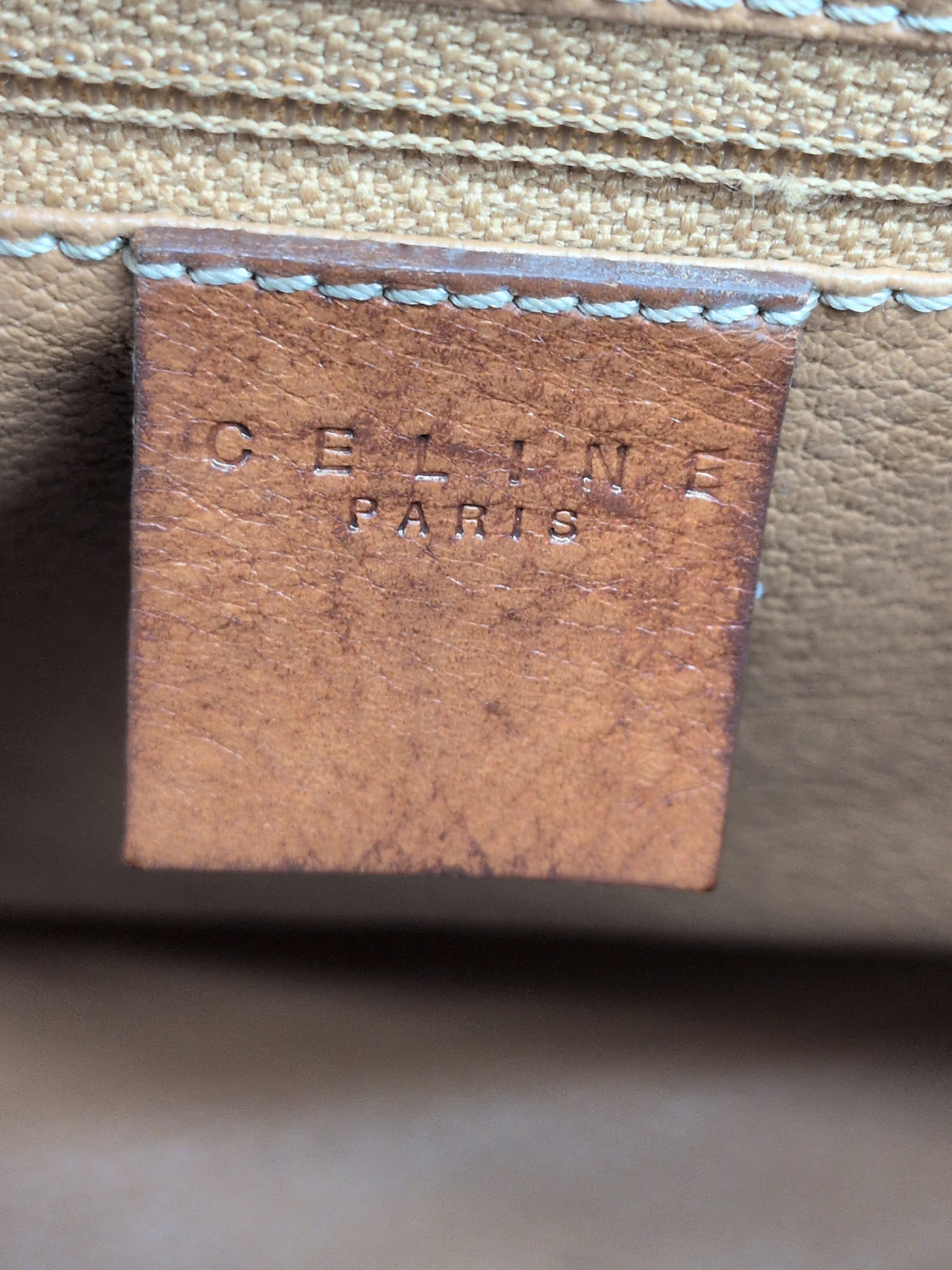 Celine Vintage Macadam Top Handle Satchel – Brown & Tan